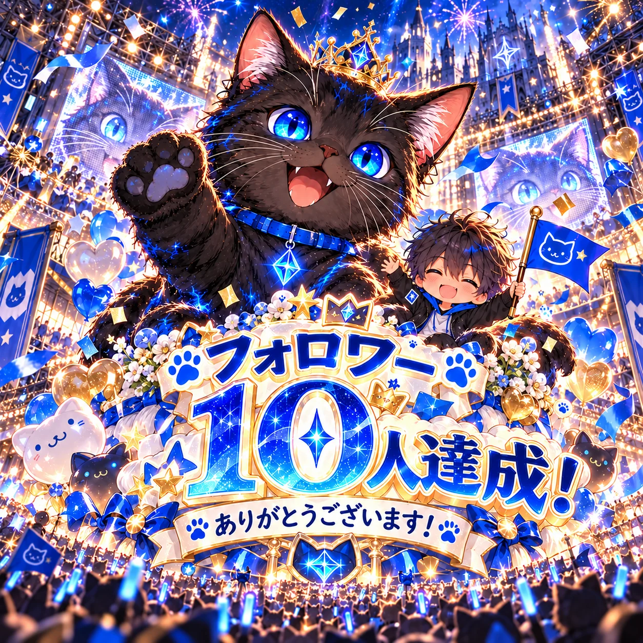 フォロワー10人達成記念のイラスト