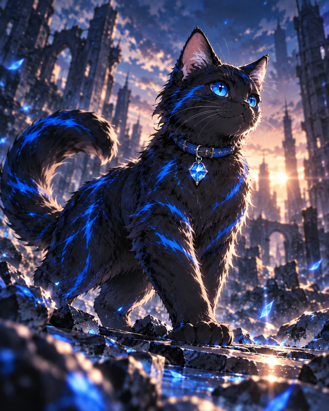 黒猫ルカのイラスト